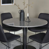 Jídelní stůl Razzia ø106 cm - Šedá / Černá + Muce Jídelní židle - Černé nohy - Černá Fabric_4