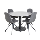 Razzia Jídelní stůl ø106cm - Šedá / Černá + Polar Jídelní židle s funkcí Spin - černá Nohy - Černá PU - Černá Stitches_4