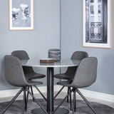 Razzia Jídelní stůl ø106cm - Šedá / Černá + Polar Jídelní židle s funkcí Spin - černá Nohy - Černá PU - Černá Stitches_4