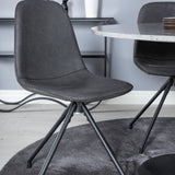 Razzia Jídelní stůl ø106cm - Šedá / Černá + Polar Jídelní židle s funkcí Spin - černá Nohy - Černá PU - Černá Stitches_4