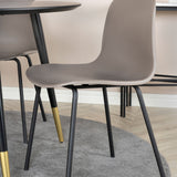 Jídelní stůl Dipp - 115 cm - Černá / Černá mosaz + Arktická jídelní židle - Černé nohy - Khaki Plast_4