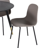 Jídelní stůl Dipp - 115 cm - Černá / Černá mosaz + Arktická jídelní židle - Černé nohy - Khaki Plast_4