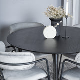 Jídelní stůl Dipp - 115 cm - Černá / Černá mosaz + křeslo Arrow - Černé nohy - Šedá Velvet_4