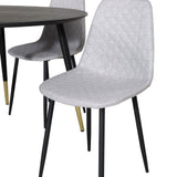 Jídelní stůl Dipp - 115 cm - Černá / Černá mosaz + Polar Diamond Jídelní židle - Černé nohy - Šedá látka_4
