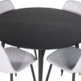 Jídelní stůl Dipp - 115 cm - Černá / Černá mosaz + Polar Diamond Jídelní židle - Černé nohy - Šedá látka_4