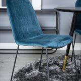 Jídelní stůl Dipp - 115 cm - Černá / Černá mosaz + Muce Jídelní židle - Černé nohy - Blue Velvet_4