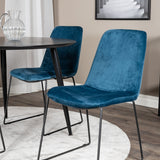 Jídelní stůl Dipp - 115 cm - Černá dýha / Celé černé nohy + Jídelní židle Muce - Černé nohy - Blue Velvet_4