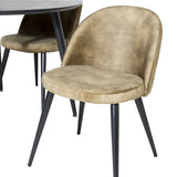 Jídelní stůl Dipp - 115 cm - Černá dýha / Celé černé nohy +Velvet Jídelní Chiar - Černé nohy - Dusty Green Velvet_4