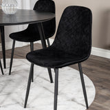 Jídelní stůl Dipp - 115 cm - Černá dýha / Celé černé nohy + Jídelní židle Polar Diamond - Černé nohy - Black Velvet_4