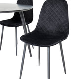 Jídelní stůl Dipp - 115 cm - Černá dýha / Celé černé nohy + Jídelní židle Polar Diamond - Černé nohy - Black Velvet_4