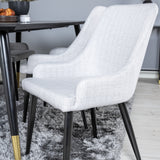 Jídelní stůl Dipp - 180*90cm - Černá / Černá mosaz+Plaza Jídelní židle - Černé nohy - Světle šedá Fabric_6