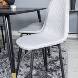Jídelní stůl Dipp - 180*90cm - Černá / Černá mosaz + Polar Diamond Jídelní židle - Černé nohy - Šedá látka_6