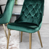 Jídelní stůl Dipp - 180*90cm - Černá dýha / celé černé nohy + Jídelní židle Velvet Deluxe - Zelená / Mosaz_6