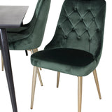 Jídelní stůl Dipp - 180*90cm - Černá dýha / celé černé nohy + Jídelní židle Velvet Deluxe - Zelená / Mosaz_6