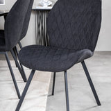 Jídelní stůl Dipp - 180*90cm - Černá dýha / celé černé nohy + Jídelní židle Gemma - Černé nohy - Black Fabric_6