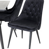 Jídelní stůl Dipp - 180*90cm - Černá dýha / celé černé nohy + Jídelní židle Velvet Deluxe - Černá / Black_6