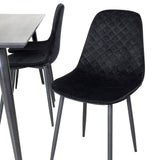 Jídelní stůl Dipp - 180*90cm - Černá dýha / celé černé nohy + Jídelní židle Polar Diamond - Černé nohy - Black Velvet_6