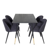 Jídelní stůl Dipp - 120 cm - Černá dýha - Černé nohy š. Mosazný dipp+Velvet Jídelní Chiar - Černé nohy- Black Fabric_4