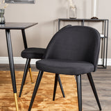 Jídelní stůl Dipp - 120 cm - Černá dýha - Černé nohy š. Mosazný dipp+Velvet Jídelní Chiar - Černé nohy- Black Fabric_4