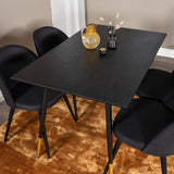 Jídelní stůl Dipp - 120 cm - Černá dýha - Černé nohy š. Mosazný dipp+Velvet Jídelní Chiar - Černé nohy- Black Fabric_4