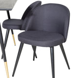 Jídelní stůl Dipp - 120 cm - Černá dýha - Černé nohy š. Mosazný dipp+Velvet Jídelní Chiar - Černé nohy- Black Fabric_4
