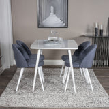 Jídelní stůl Polar 120 cm - Bílá Bílá+Velvet Jídelní Chiar - Bílé nohy - Modrá Fabric_4