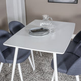 Jídelní stůl Polar 120 cm - Bílá Bílá+Velvet Jídelní Chiar - Bílé nohy - Modrá Fabric_4
