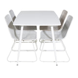 Polar Jídelní stůl 120 cm - White White+Cirebon Jídelní židle - White Wash_4