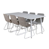 Jídelní stůl Polar 180 cm - Bílá deska / Bílé nohy+Cirebon Jídelní židle - White Wash_6