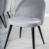 Jídelní stůl Polar 180 cm - Bílá deska / Bílé nohy + Sametová jídelní židle - Světle šedá / Černá_6