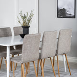 Polar Jídelní stůl 180 cm - Bílá deska / Bílé nohy+Windu Lyx Jídelní židle - Světle šedá / Dub_6