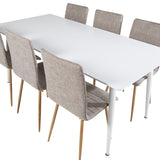 Polar Jídelní stůl 180 cm - Bílá deska / Bílé nohy+Windu Lyx Jídelní židle - Světle šedá / Dub_6