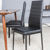Jídelní stůl Polar 180 cm - Ořechová deska - Ořechové nohy+Slim High Back Jídelní židle - Černé nohy - Černá PU_6