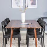 Jídelní stůl Polar 180 cm - Ořechová deska - Ořechové nohy + Jídelní židle Polly - Černá / Černá _6