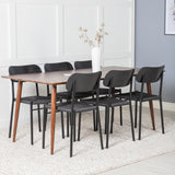 Jídelní stůl Polar 180 cm - Ořechová deska - Ořechové nohy + Jídelní židle Polly - Černá / Černá _6