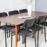 Jídelní stůl Polar 180 cm - Ořechová deska - Ořechové nohy + Jídelní židle Polly - Černá / Černá _6