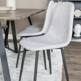 Jídelní stůl Marina - 180*90*H75 - Šedá / Černá + Polar Diamond Jídelní židle - Černé nohy - Šedá látka_6