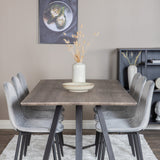 Jídelní stůl Marina - 180*90*H75 - Šedá / Černá + Polar Diamond Jídelní židle - Černé nohy - Šedá Velvet_6