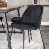 Jídelní stůl Inca - 160/200*85*H75 - Dub / Černá+Wrinkles Jídelní židle - Černé nohy - Black Velvet_4