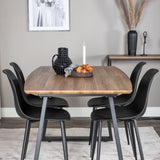 Jídelní stůl Inca - 160/200*85*H75 - Dub / Černá+Polar Plastová jídelní židle - Černé nohy / Černý Plast_4