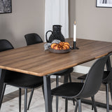 Jídelní stůl Inca - 160/200*85*H75 - Dub / Černá+Polar Plastová jídelní židle - Černé nohy / Černý Plast_4