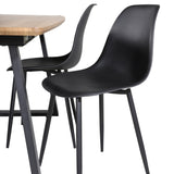 Jídelní stůl Inca - 160/200*85*H75 - Dub / Černá+Polar Plastová jídelní židle - Černé nohy / Černý Plast_4