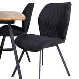 Jídelní stůl Inca - 160/200*85*H75 - Dub / Černá+Gemma Jídelní židle - Černé nohy - Černá látka_4