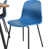 Jídelní stůl Inca - 160/200*85*H75 - Dub / Černá+Arktická jídelní židle - Černé nohy - Modrý Plast_4