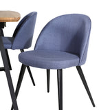 Jídelní stůl Inca - 160/200*85*H75 - Dub / Černá + Sametová jídelní židle - Černé nohy - Modrá látka_4