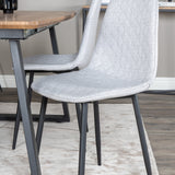 Jídelní stůl Inca - 160/200*85*H75 - Dub / Černá+Polar Diamond Jídelní židle - Černé nohy - Šedá látka_4