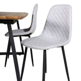 Jídelní stůl Inca - 160/200*85*H75 - Dub / Černá+Polar Diamond Jídelní židle - Černé nohy - Šedá látka_4