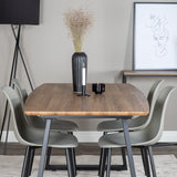 Jídelní stůl Inca - 160/200*85*H75 - Dub / Černá+Polar Plastová jídelní židle - Černé nohy / Šedý plast_4