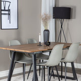 Jídelní stůl Inca - 160/200*85*H75 - Dub / Černá+Polar Plastová jídelní židle - Černé nohy / Šedý plast_4