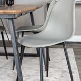 Jídelní stůl Inca - 160/200*85*H75 - Dub / Černá+Polar Plastová jídelní židle - Černé nohy / Šedý plast_4